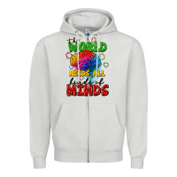 Dove Grey The world needs all kinds of minds Zipper Hoodie - FaDigitalArtStudio