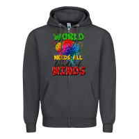 Smoke The world needs all kinds of minds Zipper Hoodie - FaDigitalArtStudio