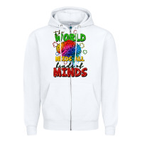 White The world needs all kinds of minds Zipper Hoodie - FaDigitalArtStudio