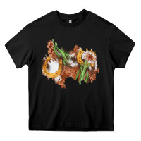 Black horseshoe cowhide cactus patch Heavy Core Tee - AdoDesignShop