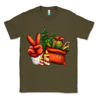Army Green christmas santa claus peace hand Classic Tee - Jasminsmagicworld