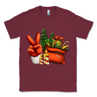 Burgundy christmas santa claus peace hand Classic Tee - Jasminsmagicworld
