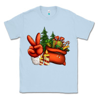 Dusty Blue christmas santa claus peace hand Classic Tee - Jasminsmagicworld