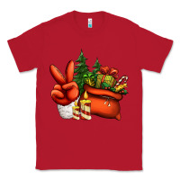 Red christmas santa claus peace hand Classic Tee - Jasminsmagicworld