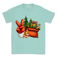 Christmas Santa Claus Peace Hand Classic Tee | Teevron