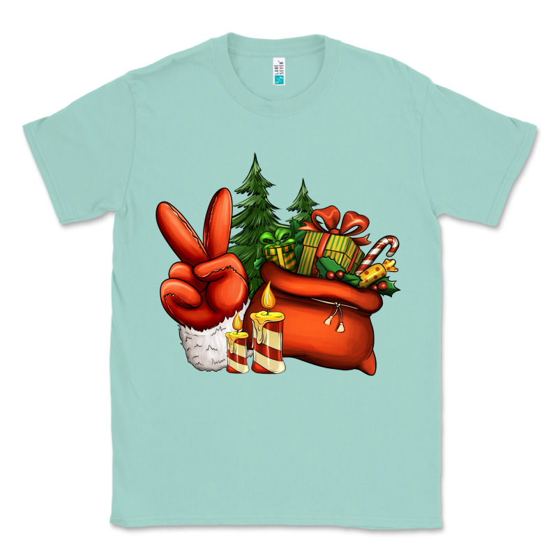 Christmas Santa Claus Peace Hand Classic Tee by Jasminsmagicworld | Teevron