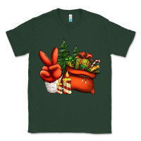 Sports Green christmas santa claus peace hand Classic Tee - Jasminsmagicworld