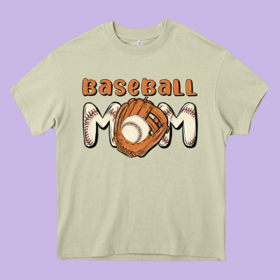 Baseball Mom Heavy Core Tee Designed By Maliassmallbusiness