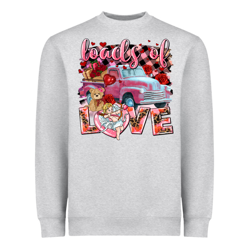 Loads Of Love Valentine's Day Truck Heavyweight Sweatshirt by HowdyJamesFarm | Teevron