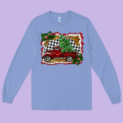 Christmas Truck With Christmas Tree Long Sleeve Tee Designed By Ranaportraitstore