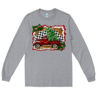 Heather Grey Christmas Truck With Christmas Tree Long Sleeve Tee - RanaPortraitStore