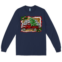 Navy Christmas Truck With Christmas Tree Long Sleeve Tee - RanaPortraitStore