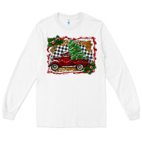 White Christmas Truck With Christmas Tree Long Sleeve Tee - RanaPortraitStore