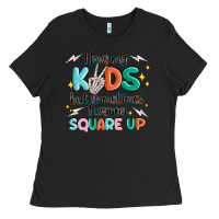 Black i love my kids but sometimes i wanna square up Ladies Tee - MaliasSmallBusiness