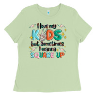 Matcha i love my kids but sometimes i wanna square up Ladies Tee - MaliasSmallBusiness