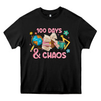 Black 100 days of coffe and chaos Heavy Core Tee - MaliasSmallBusiness