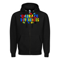 Black Embrace differences Zipper Hoodie - FaDigitalArtStudio
