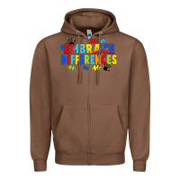 Chestnut Embrace differences Zipper Hoodie - FaDigitalArtStudio