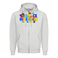 Dove Grey Embrace differences Zipper Hoodie - FaDigitalArtStudio