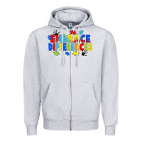 Heather Grey Embrace differences Zipper Hoodie - FaDigitalArtStudio
