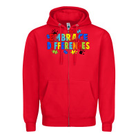 Red Embrace differences Zipper Hoodie - FaDigitalArtStudio