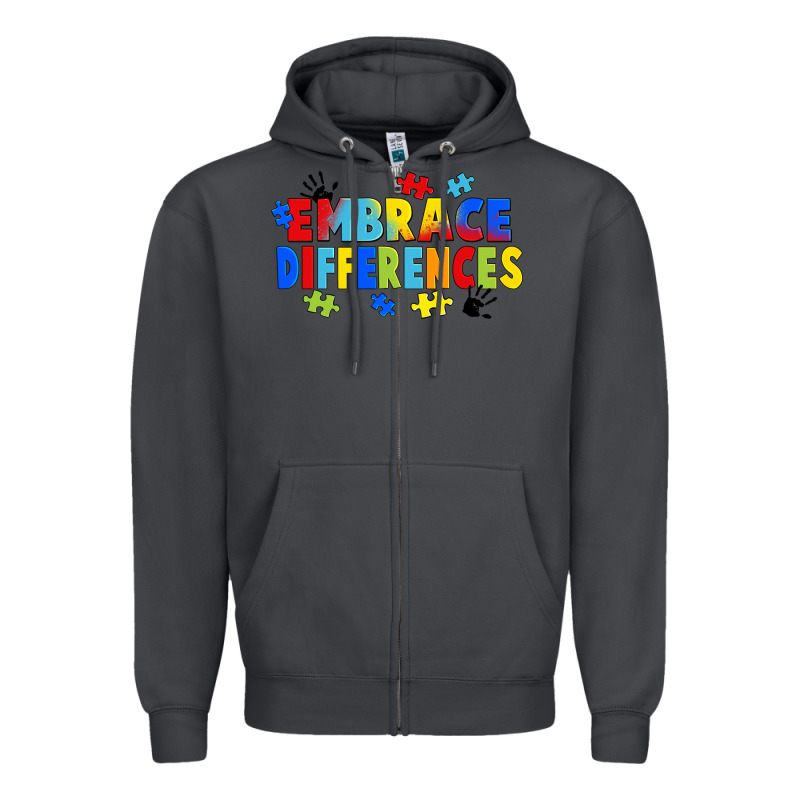 Embrace Differences Zipper Hoodie by FaDigitalArtStudio | Teevron