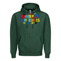 Sports Green Embrace differences Zipper Hoodie - FaDigitalArtStudio