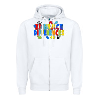 White Embrace differences Zipper Hoodie - FaDigitalArtStudio
