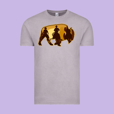 Bison Silhouette Cowboy Vintage Tee Designed By Bettercallsaul