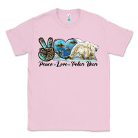 Bubblegum Pink peace love polar bear Classic Tee - LillyAllenDesigns