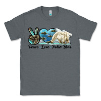 Charcoal Heather peace love polar bear Classic Tee - LillyAllenDesigns