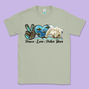Peace Love Polar Bear Classic Tee Designed By Lillyallendesigns