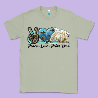 Peace Love Polar Bear Classic Tee Designed By Lillyallendesigns