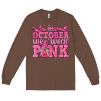 Chestnut In October We Wear Pink with Gnome Long Sleeve Tee - texasbilliewilder