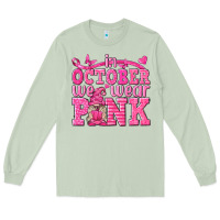 Matcha In October We Wear Pink with Gnome Long Sleeve Tee - texasbilliewilder