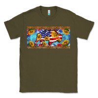 Bison Amerıcan Flag  License Plate Template Classic Tee | Teevron
