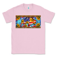 Bubblegum Pink bison amerıcan flag  license plate template Classic Tee - BarkalooDesign