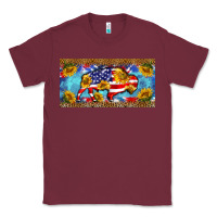 Burgundy bison amerıcan flag  license plate template Classic Tee - BarkalooDesign