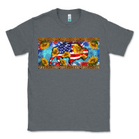 Charcoal Heather bison amerıcan flag  license plate template Classic Tee - BarkalooDesign