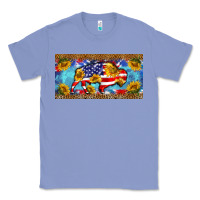Colony Blue bison amerıcan flag  license plate template Classic Tee - BarkalooDesign