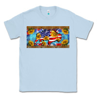 Dusty Blue bison amerıcan flag  license plate template Classic Tee - BarkalooDesign