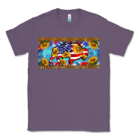 Lavender bison amerıcan flag  license plate template Classic Tee - BarkalooDesign