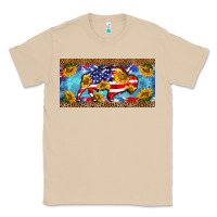 Mushroom bison amerıcan flag  license plate template Classic Tee - BarkalooDesign
