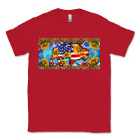 Red bison amerıcan flag  license plate template Classic Tee - BarkalooDesign