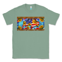 Sage bison amerıcan flag  license plate template Classic Tee - BarkalooDesign