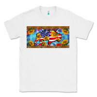 White bison amerıcan flag  license plate template Classic Tee - BarkalooDesign