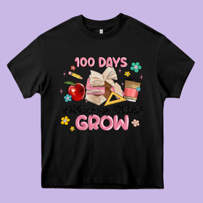 100 Days Of Watching My Students Grow Heavy Core Tee Designed By Maliassmallbusiness