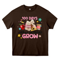 Chocolate Brown 100 days of watching my students grow Heavy Core Tee - MaliasSmallBusiness