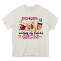 Cream 100 days of watching my students grow Heavy Core Tee - MaliasSmallBusiness