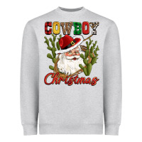 Heather Grey cowboy christmas western cactus Heavyweight Sweatshirt - CowGirlArtShop